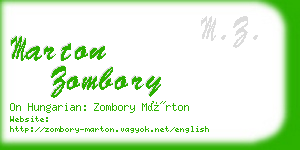 marton zombory business card